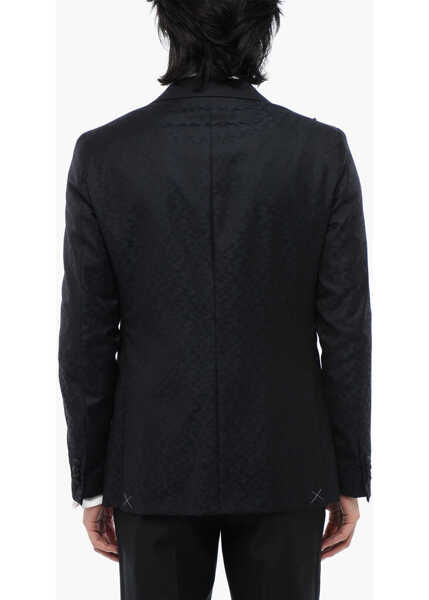 Sacouri CORNELIANI Anthemion-Print Wool And Silk Cerim.reward 2-Button Blazer W Blue Barbati (BM 16493382) 2