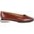 Maison Margiela Leather Squared-Toe Ballerina Shoes Brown