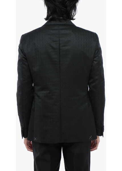 Sacouri elegante CORNELIANI Cc Collection Satin Peak Lapel Cerimonia Reward Jacquard Bla Black Barbati (BM 16493457) 2