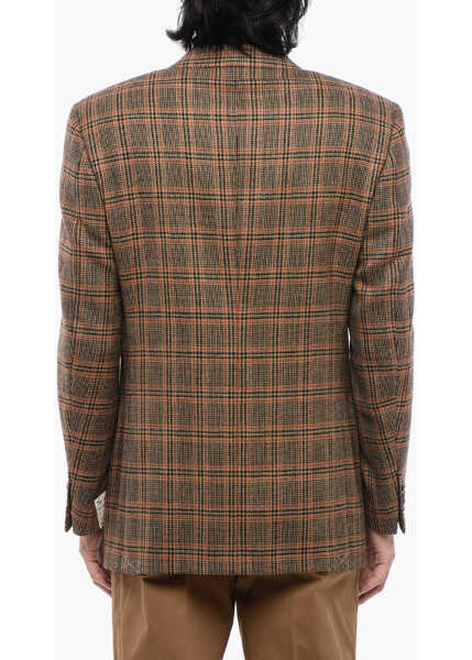 Sacouri CORNELIANI Cc Collection Virgin Wool Blazer With District Check Motif Brown Barbati (BM 16493472) 2