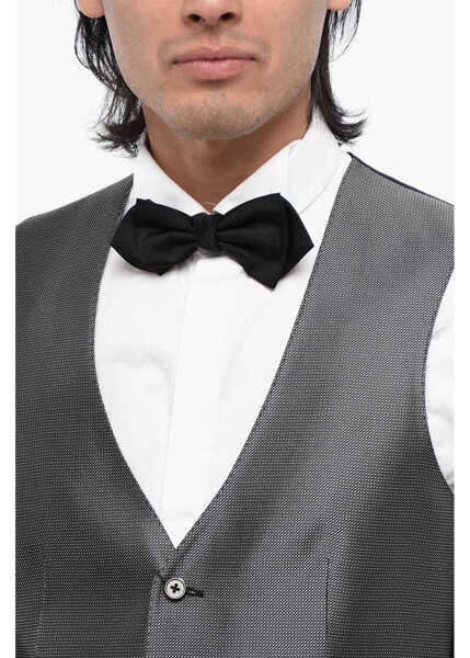 Veste costum CORNELIANI Embroidered Silk Academy Cerimo Waistcoat With 4-Buttons Black Barbati (BM 16493478) 3