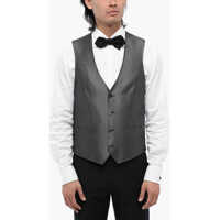 Veste costum CORNELIANI Embroidered Silk Academy Cerimo Waistcoat With 4-Buttons