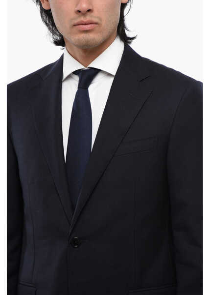 Sacouri CORNELIANI Notch Lapel Academy Virgin Wool Blazer Blue Barbati (BM 16493589) 3