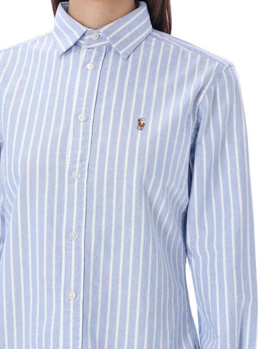 Tricouri Polo Ralph Lauren Polo Ralph Lauren Oxford Cotton Shirt HARBOUR BLUE WHITE STRIPES Femei (BM 16494708) 3
