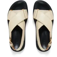 Sandale fara toc Dama - Sandale fara toc Marni Leather Fussbett Sand BLACK Femei (BM 16497948) - B-mall.ro