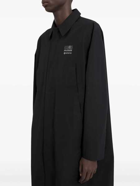 Paltoane MM6 Maison Margiela Trench Coat With Logo BLACK Barbati (BM 16500036) 5