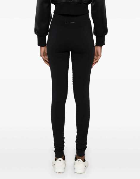 Pantaloni casual MM6 Maison Margiela Leggings With Logo BLACK Femei (BM 16500066) 4