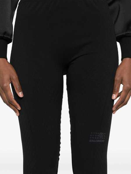 Pantaloni casual MM6 Maison Margiela Leggings With Logo BLACK Femei (BM 16500066) 5
