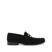 Mocasini 'Grandioso 2' Black Loafers With Gancini In Suede Man Barbati