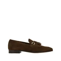 Mocasini 'Besile2' Brown Loafers With Gancini And Cord Detail In Suede Man Barbati