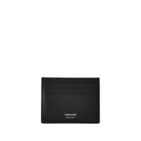 Portofele Salvatore Ferragamo 'Florence' Black Card Holder With Logo Lettering On The Front In Leather Man