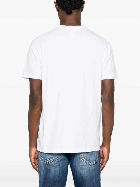Tricouri DSQUARED2 White Crewneck T-Shirt With Maxi Logo Print On The Front In Cotton Man WHITE Barbati (BM 16501743) 4