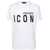 DSQUARED2 White Crewneck T-Shirt With Maxi Logo Print On The Front In Cotton Man WHITE