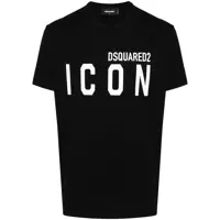 Tricouri Black Crewneck T-Shirt With Maxi Logo Print On The Front In Cotton Man Barbati