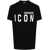 DSQUARED2 Black Crewneck T-Shirt With Maxi Logo Print On The Front In Cotton Man Black
