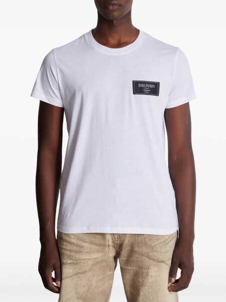 Tricouri Balmain T-Shirt With Logo WHITE Barbati (BM 16501908) 5