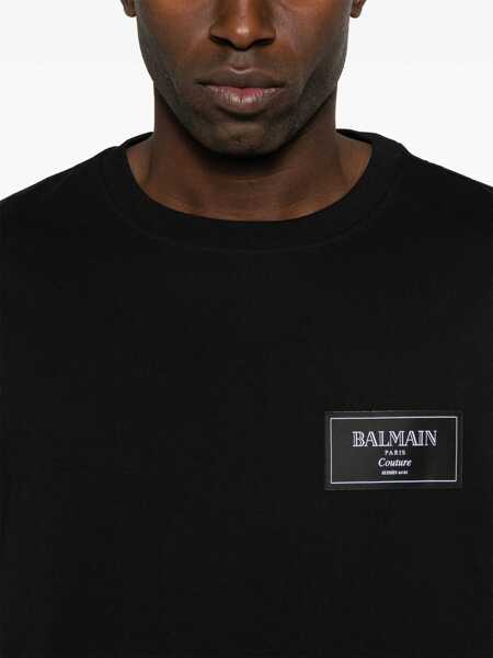 Tricouri Balmain T-Shirt With Logo BLACK Barbati (BM 16501926) 4