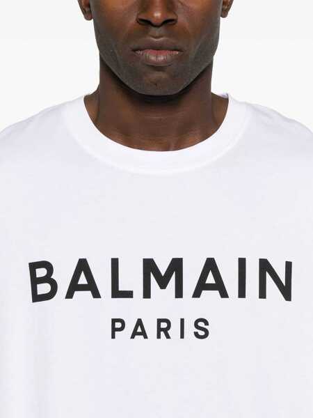 Tricouri Balmain T-Shirt With Logo WHITE Barbati (BM 16501929) 4