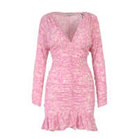 Rochii Stretch silk dress with all-over print Femei