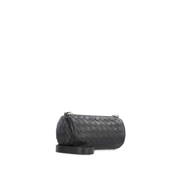 Genti de mana Bottega Veneta Bottega Veneta Barrell Mini Intrecciato Leather Bag Black Barbati (BM 16505190) 2