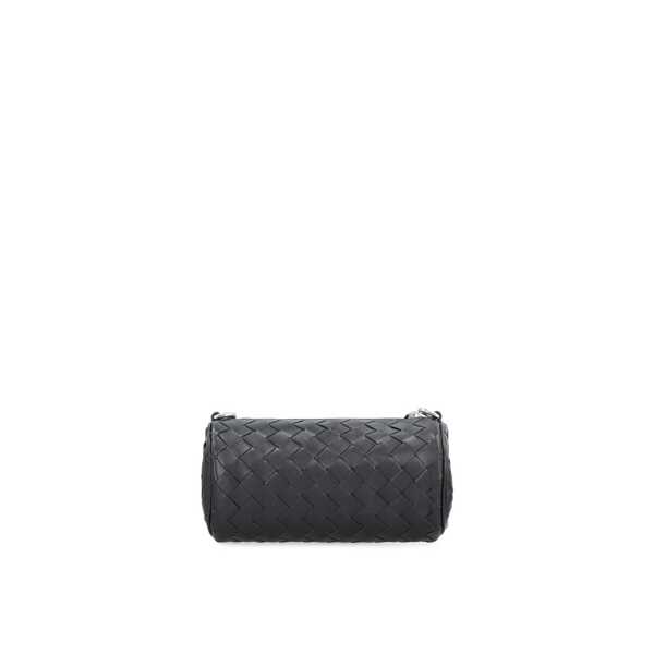 Genti de mana Bottega Veneta Bottega Veneta Barrell Mini Intrecciato Leather Bag Black Barbati (BM 16505190) 3