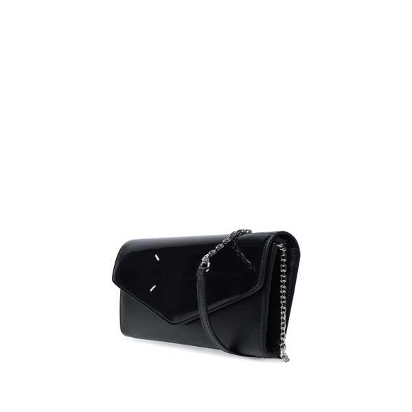 Portofele Maison Margiela Maison Margiela Four Stiches Leather Chain Wallet Black Femei (BM 16505643) 2