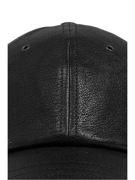 Sepci Saint Laurent Saint Laurent Cassandre Leather Cap Black Femei (BM 16505688) 4
