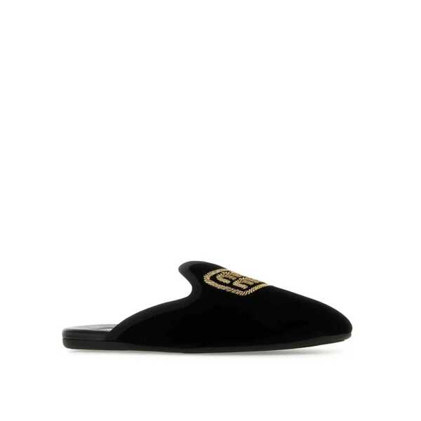 Saboti Miu Miu Miu Miu Logo Embroidered Slip-On Mules Black Femei (BM 16505739) 2