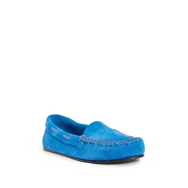 Pantofi fara toc THE ROW The Row Mabel Leather Loafers Blue Femei (BM 16505760) 2