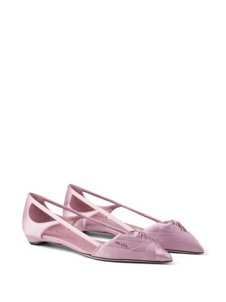 Balerini Prada Prada Satin Ballet Flats PINK Femei (BM 16506261) 2