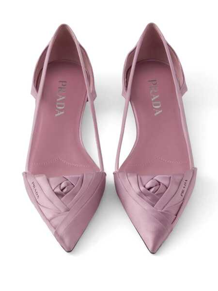 Balerini Prada Prada Satin Ballet Flats PINK Femei (BM 16506261) 4