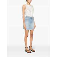 Fuste TWINSET Dama - Fuste TWINSET Light Blue Mini Skirt With Belt With Logo In Denim Woman BLUE Femei (BM 16506435) - B-mall.ro