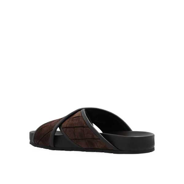 Sandale Bottega Veneta Bottega Veneta Tarik Criss Cross Sandal Brown Barbati (BM 16511931) 3