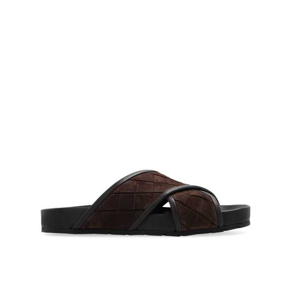 Sandale Bottega Veneta Bottega Veneta Tarik Criss Cross Sandal Brown Barbati (BM 16511931) 1