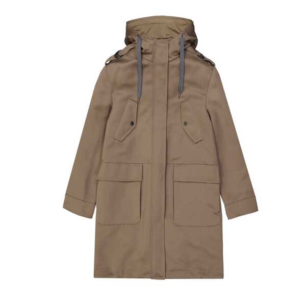 Geci Parka Brunello Cucinelli Brunello Cucinelli Blend Cotton Parka Brown Femei (BM 16512057) 1