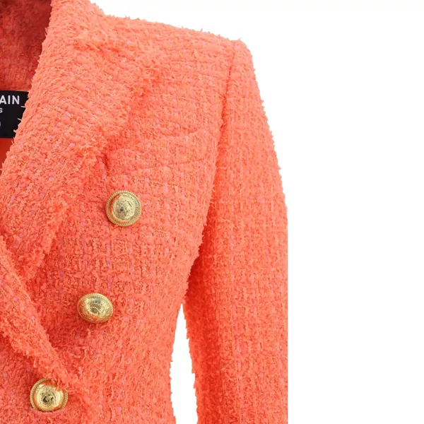 Sacouri Balmain Balmain Double-Breasted Blazer Orange Femei (BM 16512093) 3