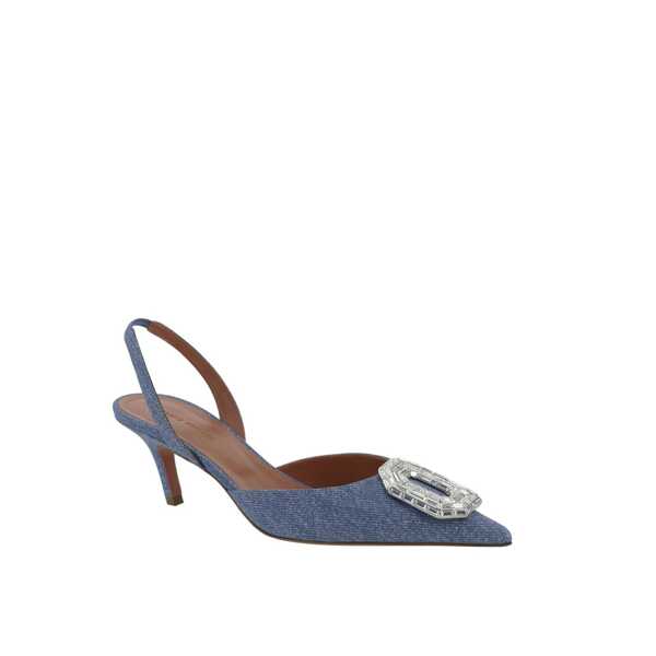 Pantofi cu toc AMINA MUADDI Amina Muaddi Camelia Sling 60 Printed Denim Pumps Blue Femei (BM 16512390) 2