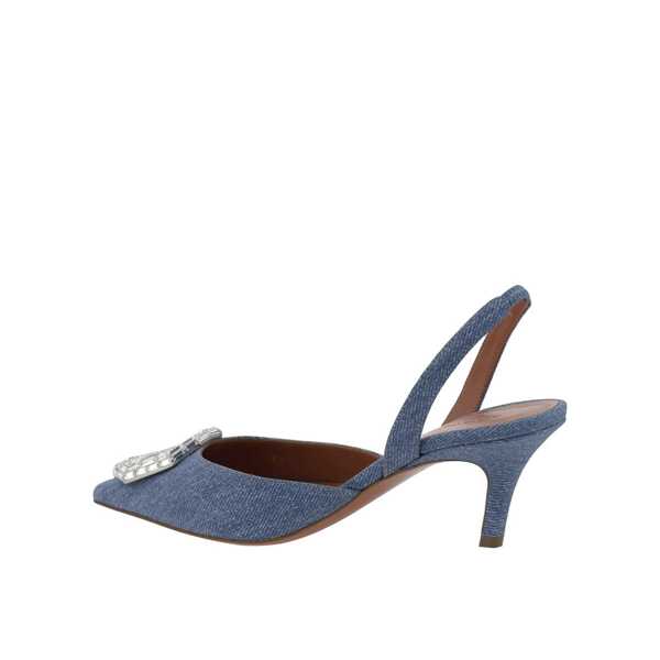 Pantofi cu toc AMINA MUADDI Amina Muaddi Camelia Sling 60 Printed Denim Pumps Blue Femei (BM 16512390) 3