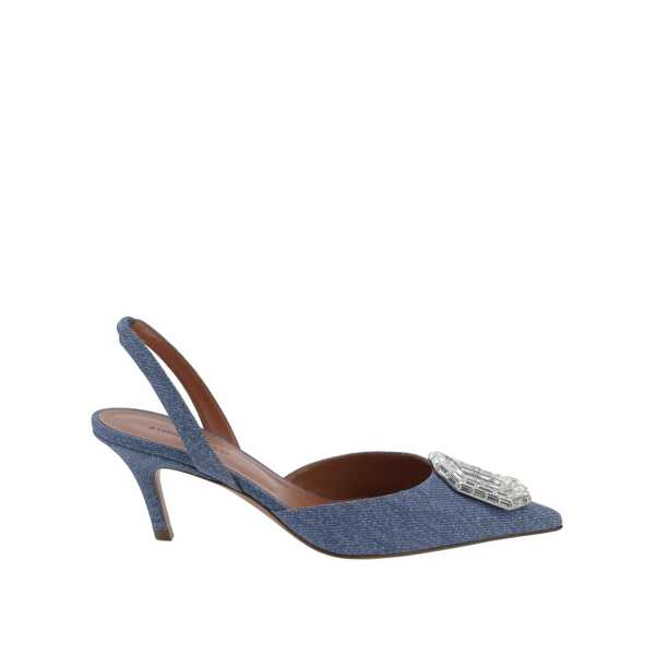 Pantofi cu toc AMINA MUADDI Amina Muaddi Camelia Sling 60 Printed Denim Pumps Blue Femei (BM 16512390) 1