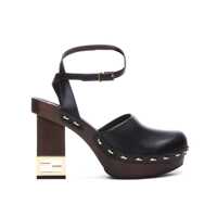 Pantofi cu toc Decorative Heel Leather Pumps Femei