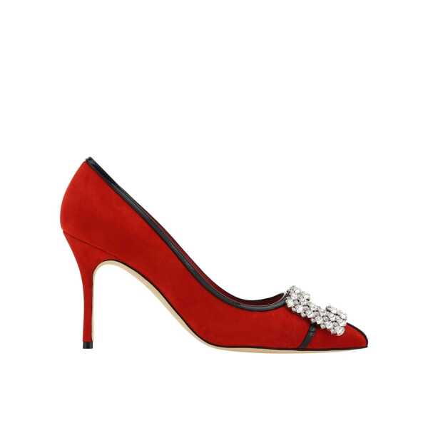 Pantofi cu toc Manolo Blahnik Manolo Blahnik Tuberian 90 Suede Pumps Red Femei (BM 16512918) 1