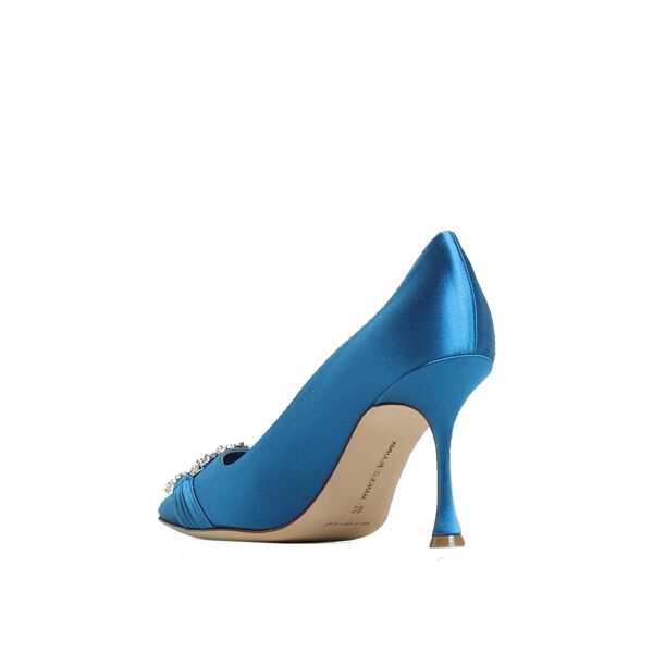 Pantofi cu toc Manolo Blahnik Manolo Blahnik Maida 090 Satin Pumps Blue Femei (BM 16512927) 3