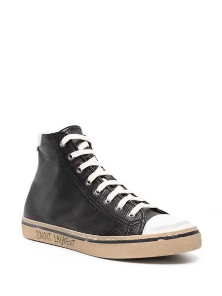 Sneakers Saint Laurent Saint Laurent Malibu Leather Sneakers Black Barbati (BM 16513638) 2