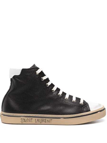 Sneakers Saint Laurent Saint Laurent Malibu Leather Sneakers Black Barbati (BM 16513638) 1