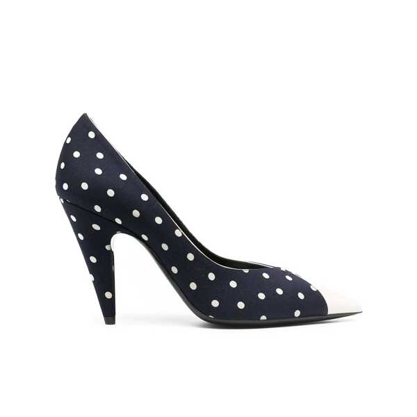 Pantofi cu toc Saint Laurent Saint Laurent Lola Polka Dot-Print Pumps Blue Femei (BM 16513677) 1