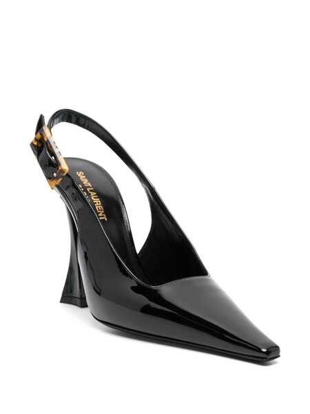 Pantofi cu toc Saint Laurent Saint Laurent Dune Leather Slingback Pumps Black Femei (BM 16513710) 2