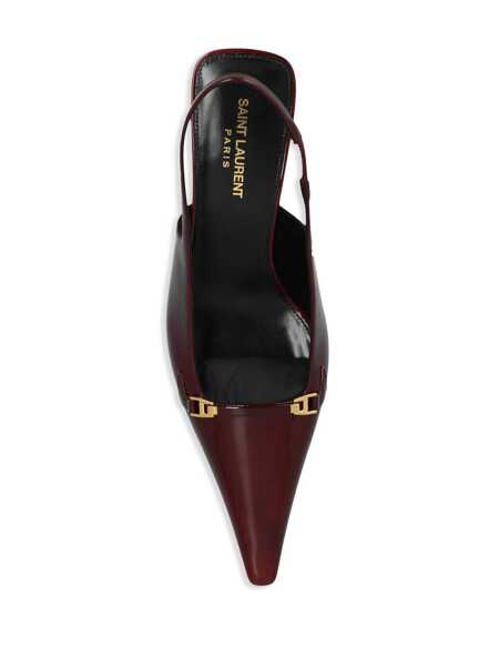 Pantofi cu toc Saint Laurent Saint Laurent Carine Leather Slingback Pumps Burgundy Femei (BM 16513716) 4