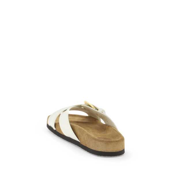 Sandale Valentino Garavani Valentino Garavani Leather Flat Sandals White Femei (BM 16514703) 3