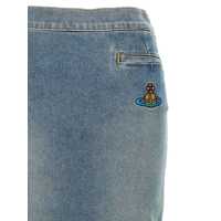 Fuste Vivienne Westwood Logo Embroidery Denim Skirt Femei