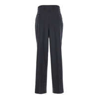 Pantaloni scurti Blue Pinstriped Pants With High Waist And Belt Loops In Wool Blend Woman Femei